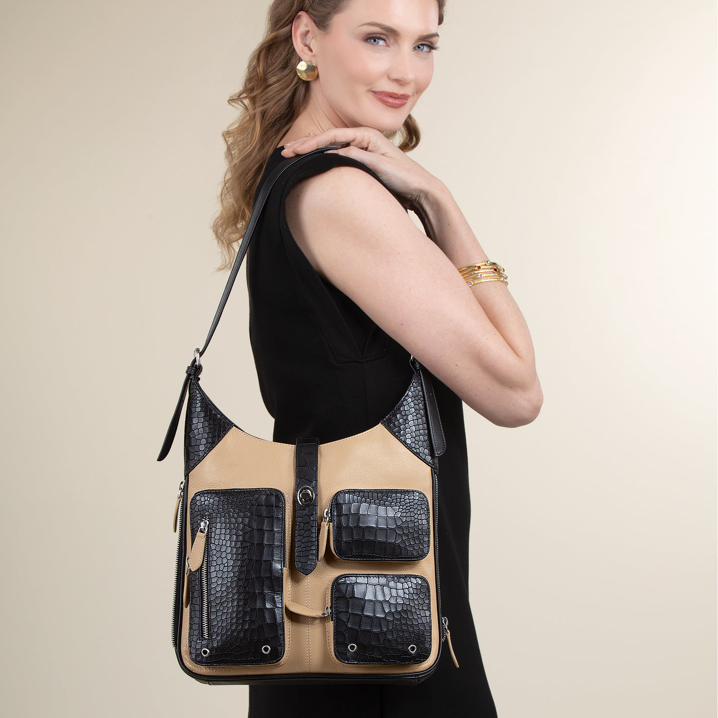 Colors Of Maharashtra Mixed Leather Shoulder Bag