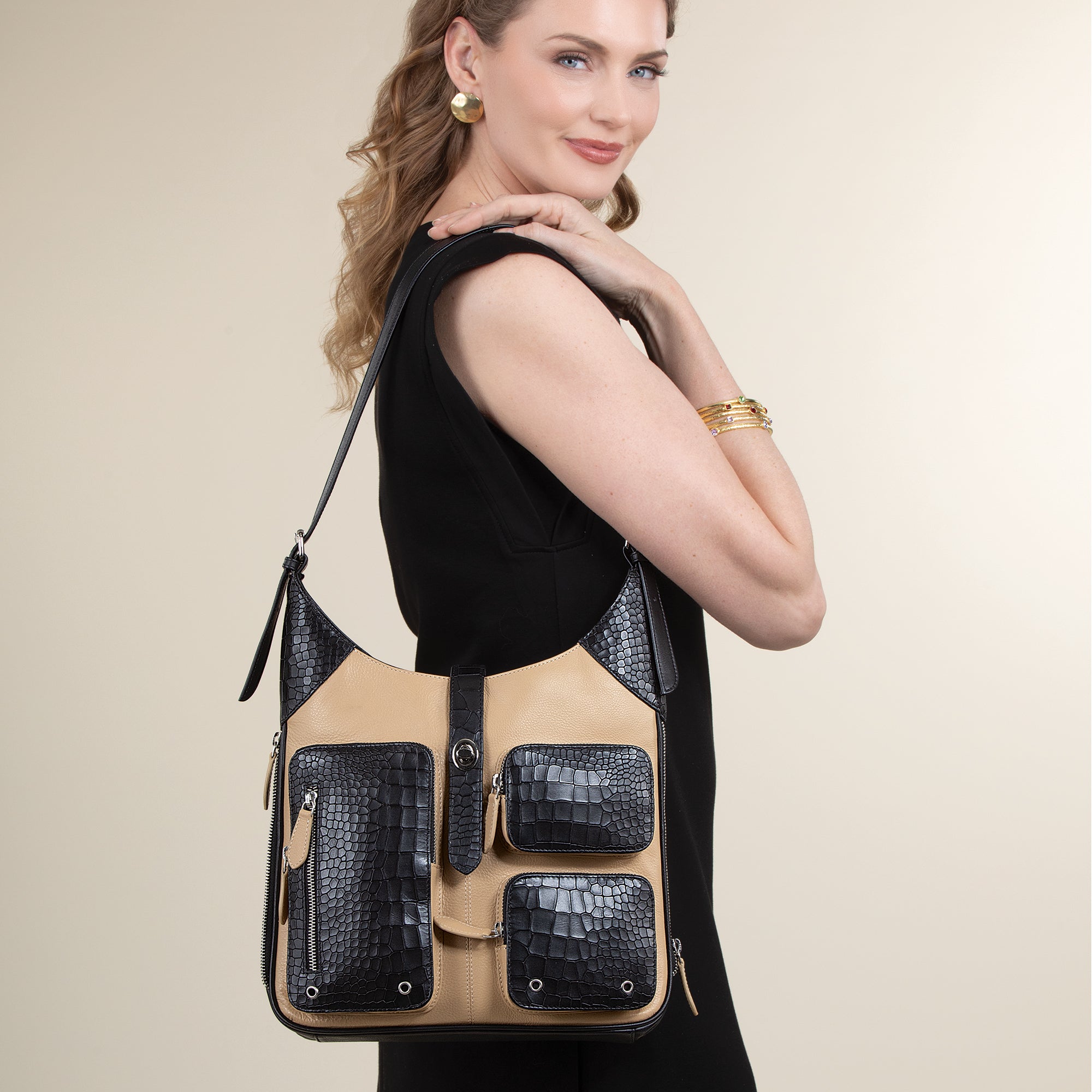 Colors Of Maharashtra Mixed Leather Shoulder Bag