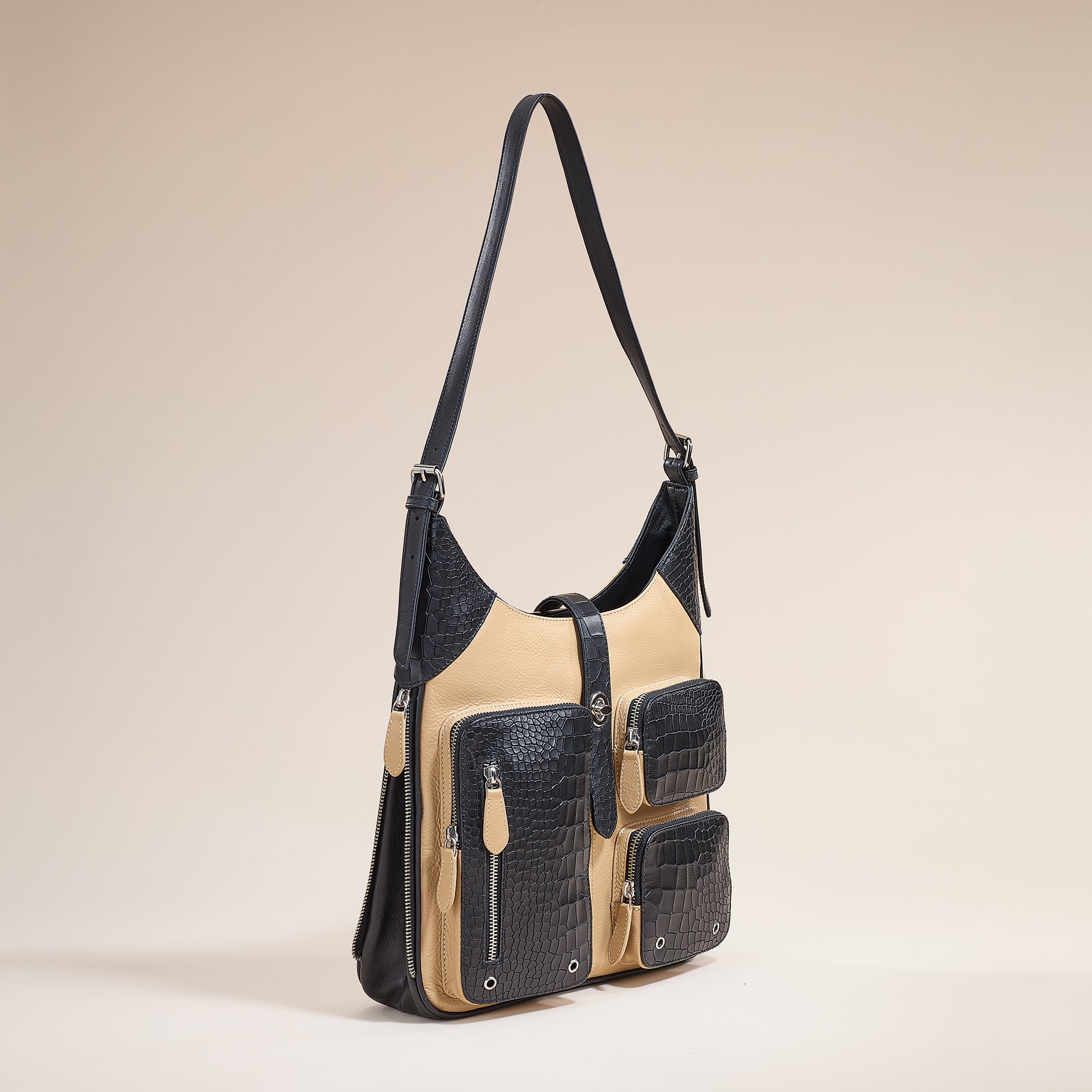 Colors Of Maharashtra Mixed Leather Shoulder Bag