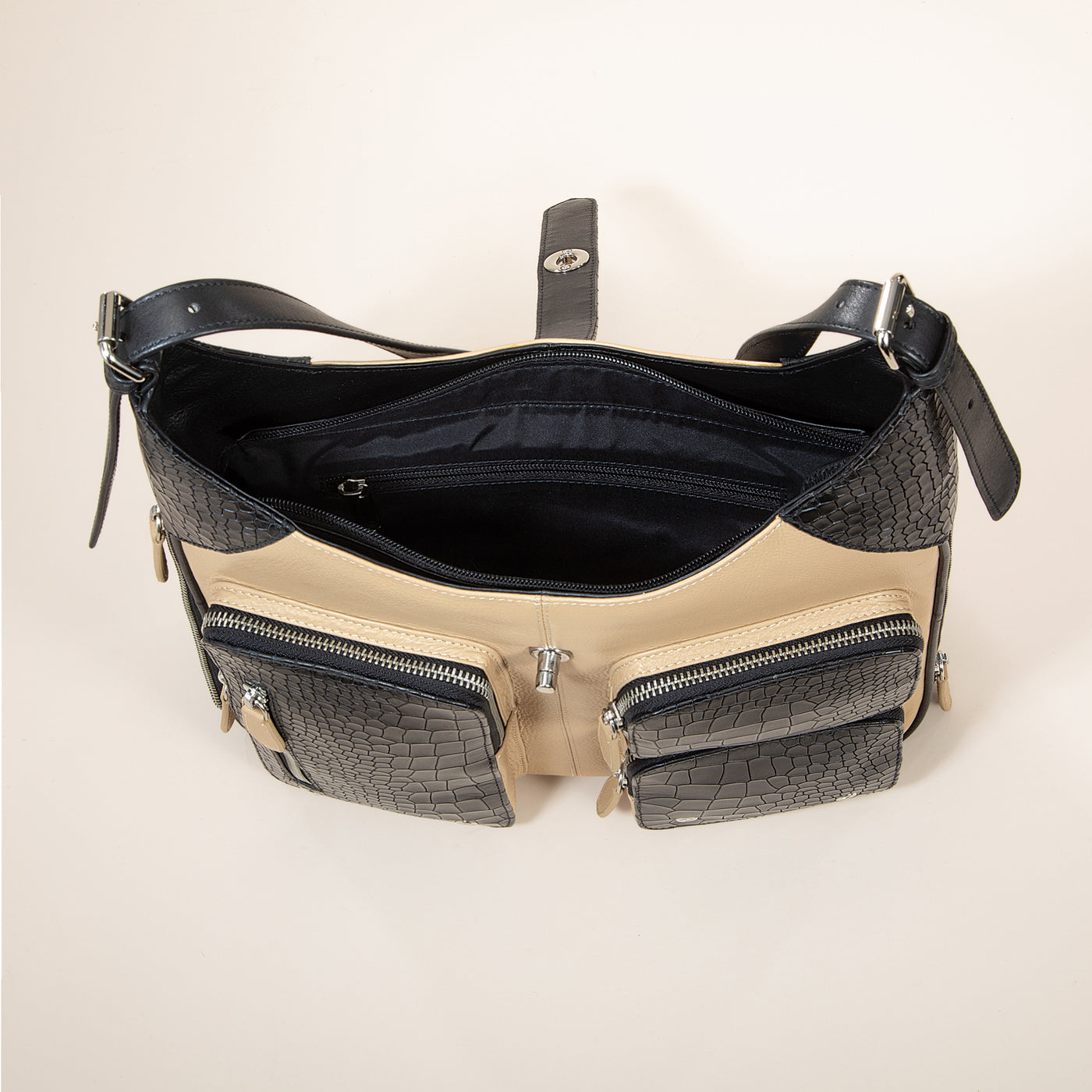 Colors Of Maharashtra Mixed Leather Shoulder Bag