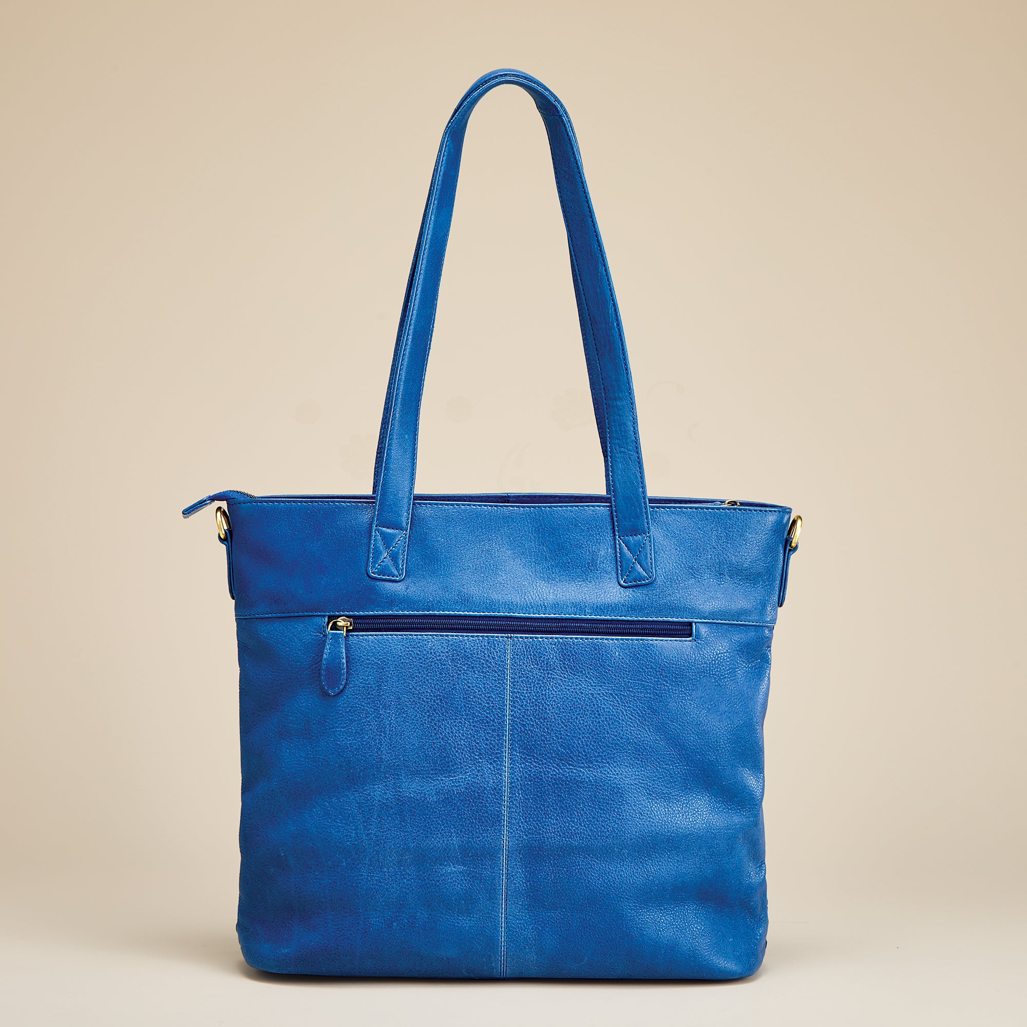 Midnight Blue Tooled Indian Leather Tote