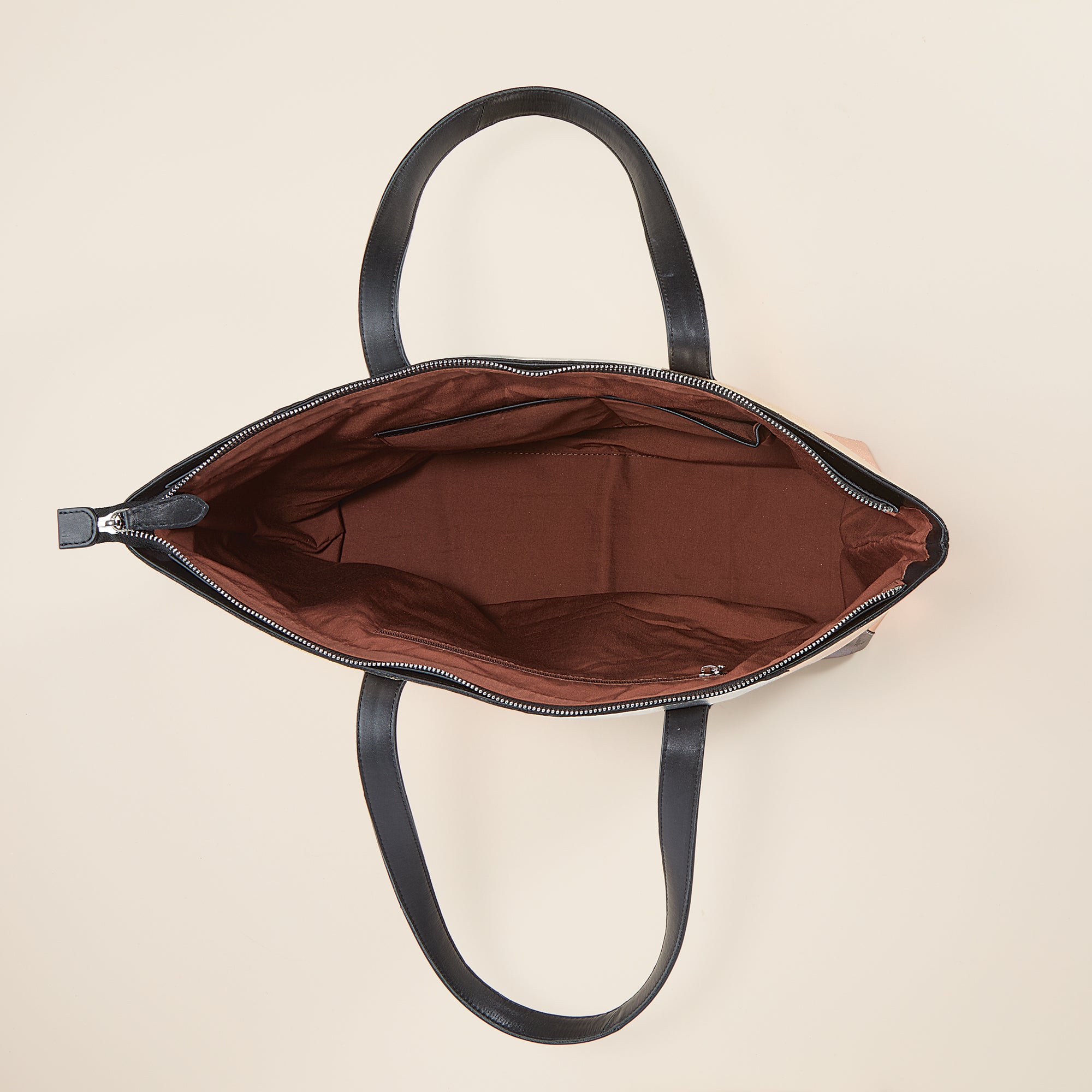 Metallic Mosaic Mixed Leather Tote