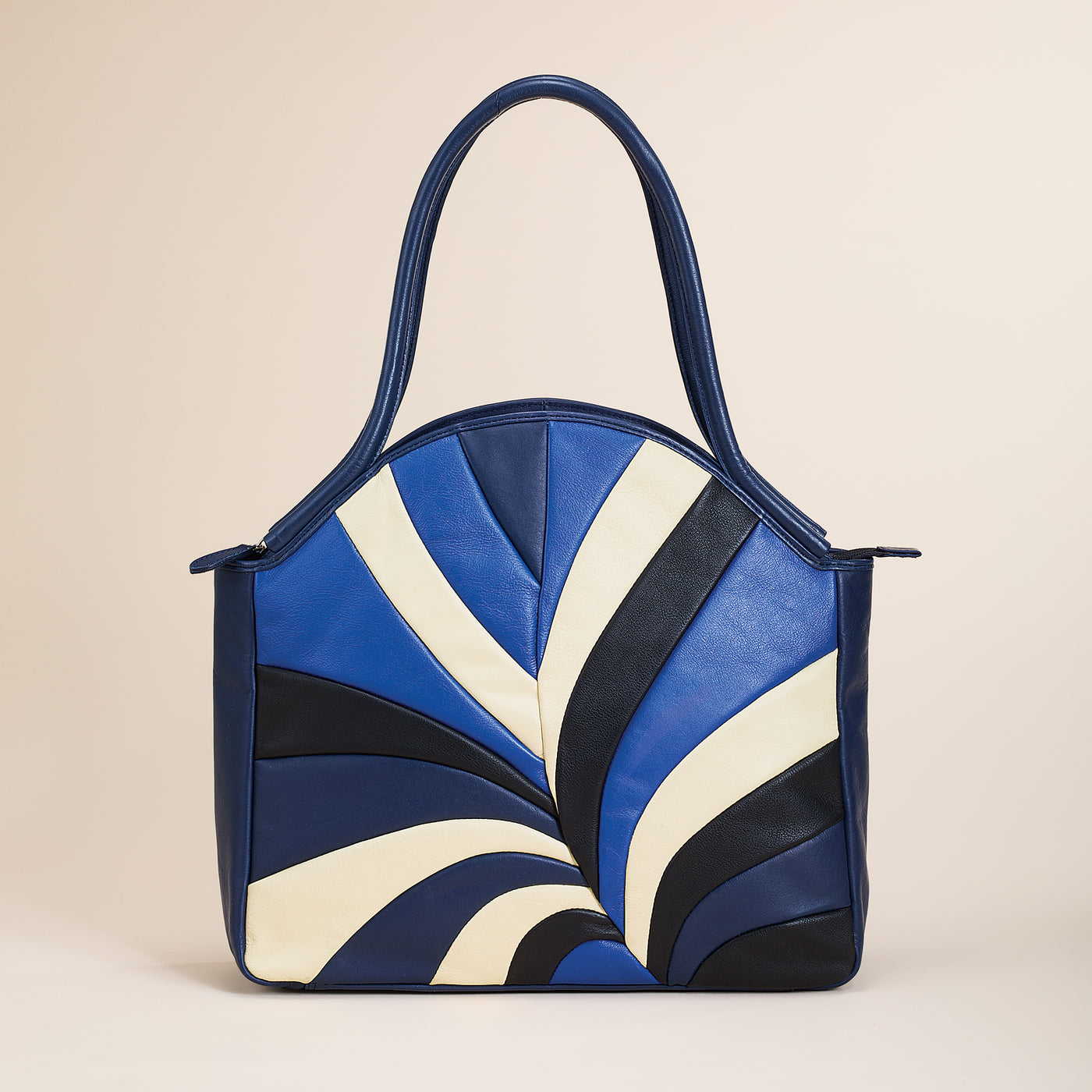 Midnight Sky Mixed Leather Hobo Bag