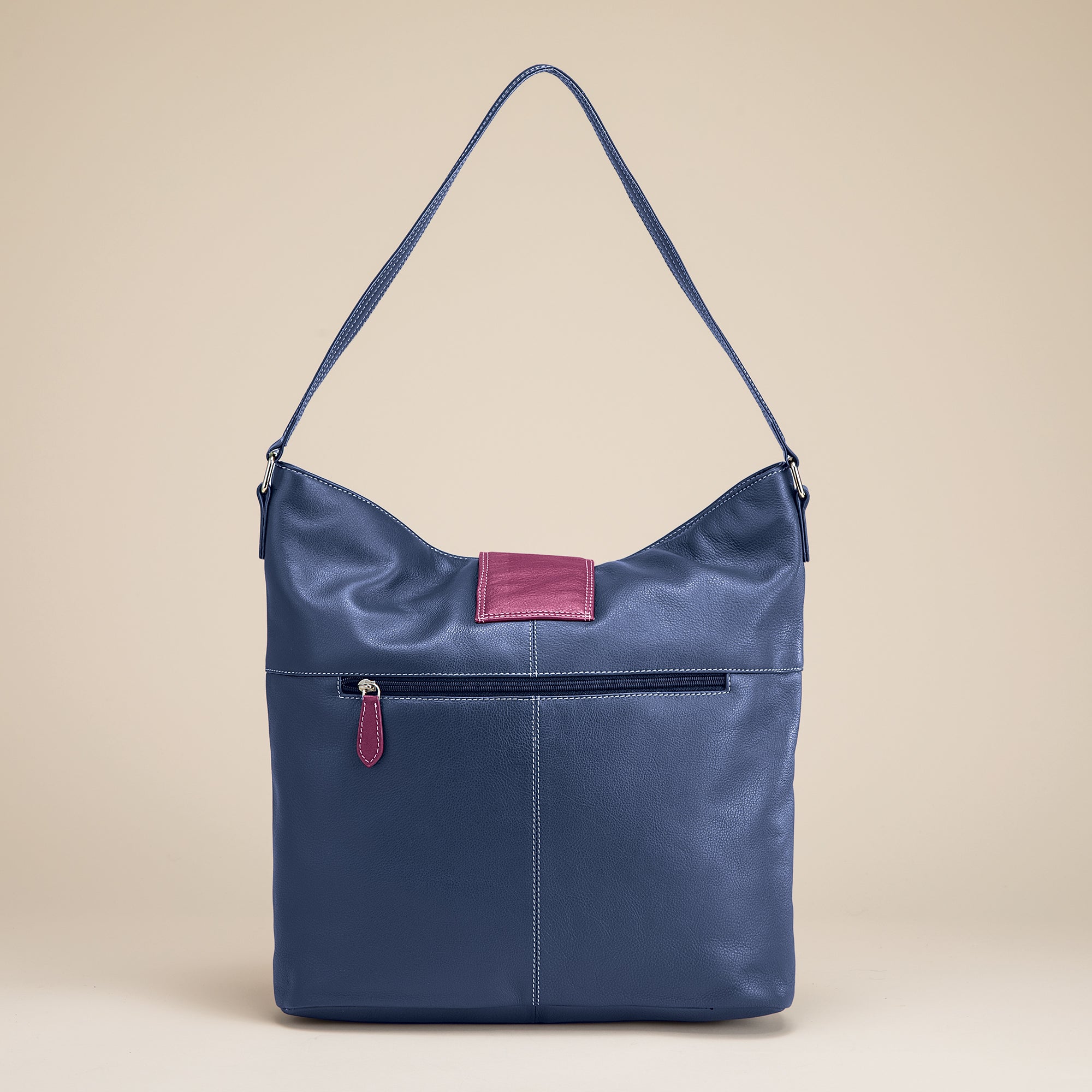 Stormy Skies Indian Mixed Leather Hobo Bag