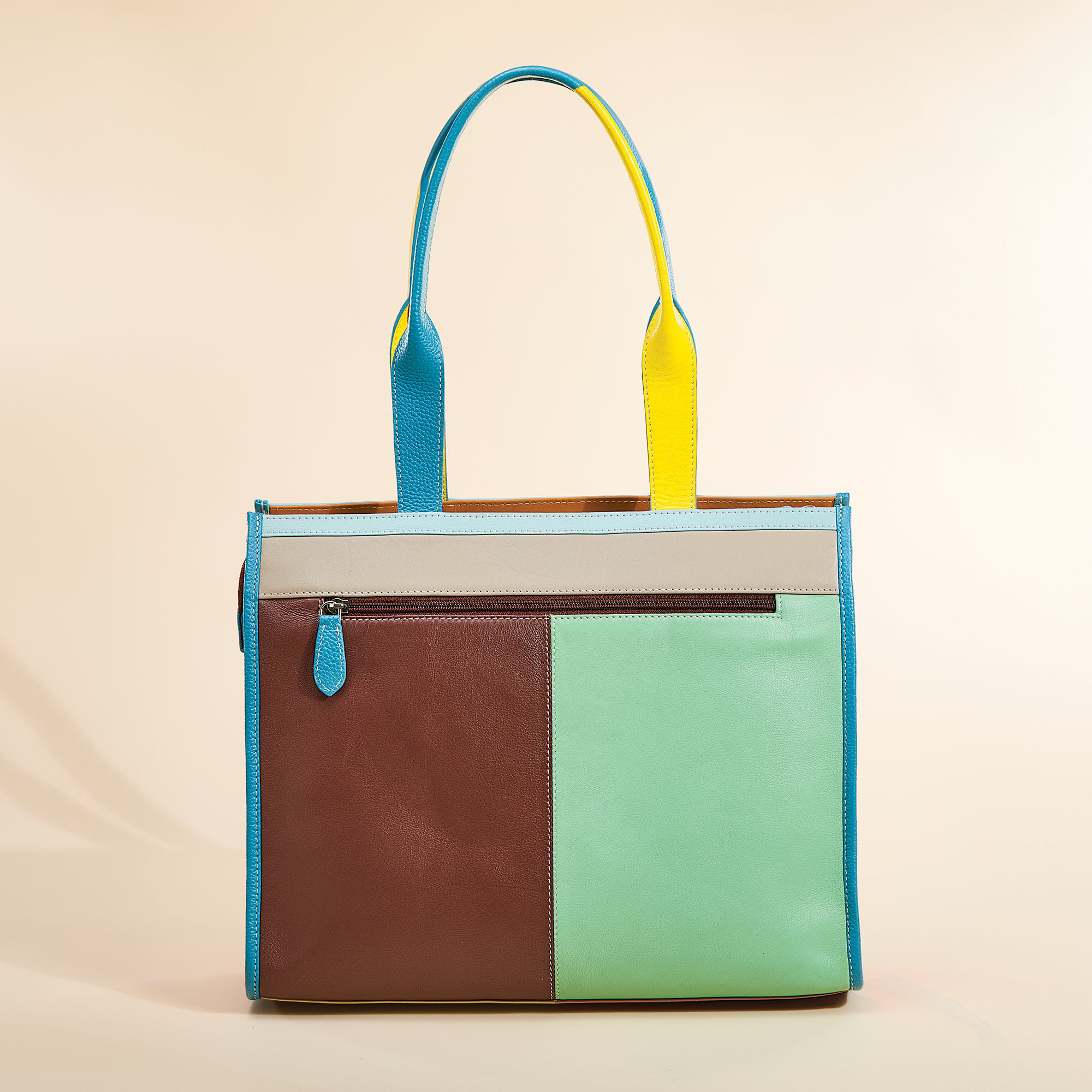 Pretty Polka Dots Indian Leather Tote