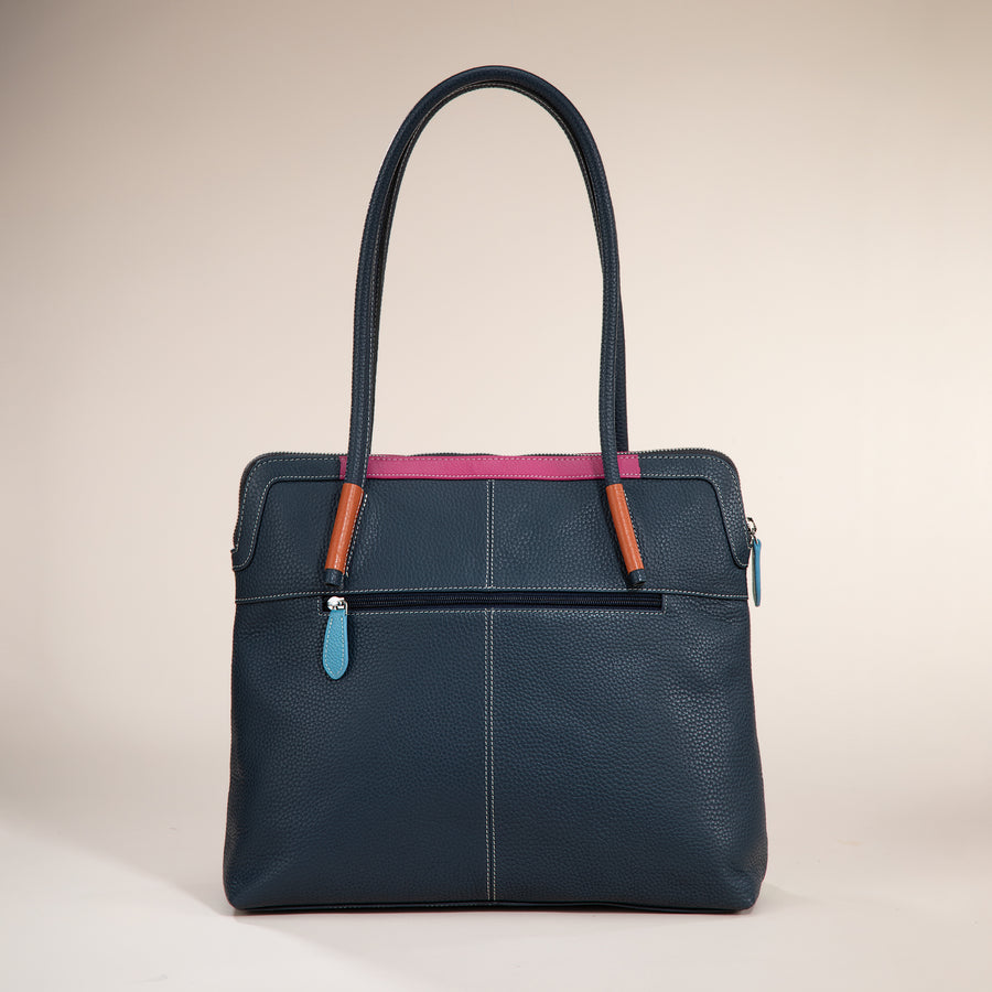 After The Storm Rainbow Leather Tote