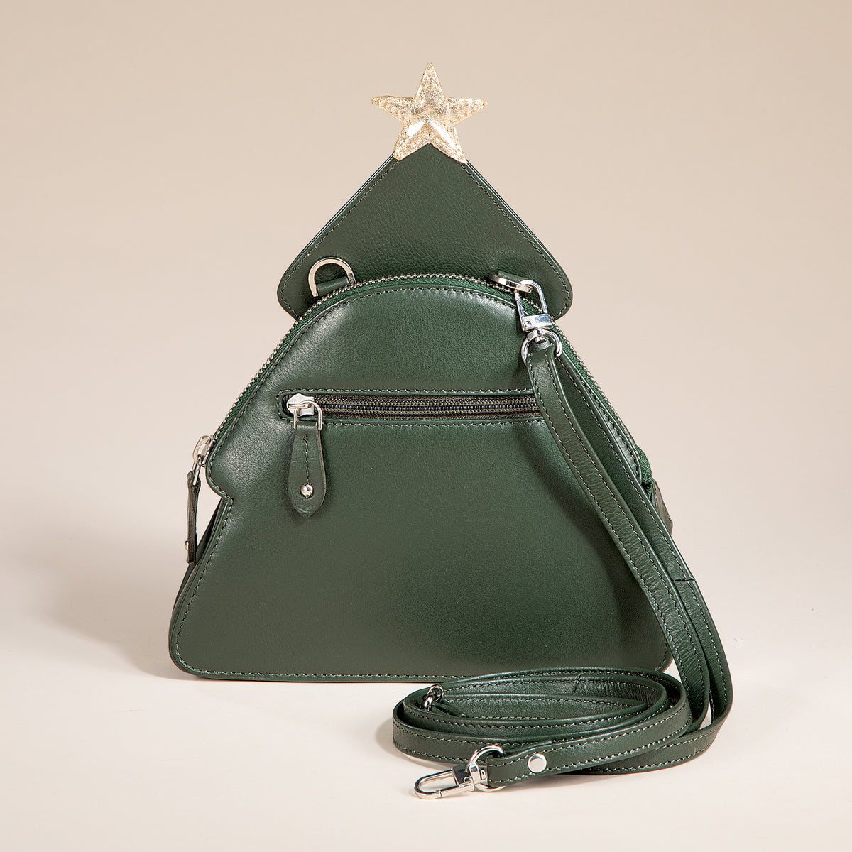 Green Leather Christmas Tree Crossbody Bag (Preorder)