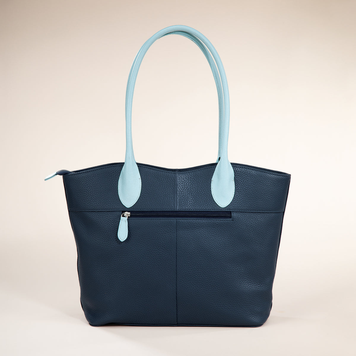 Blue Blossoms Florals Leather Tote