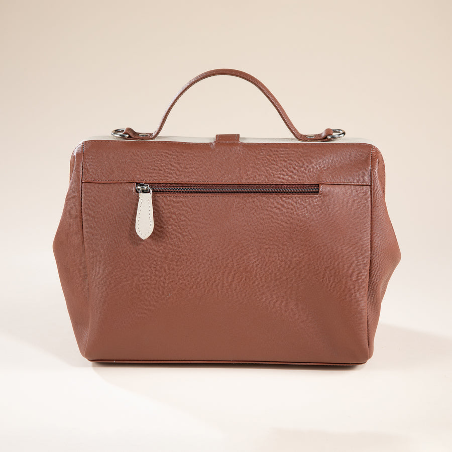 Charming Gingerbread House Mixed Leather Crossbody Bag (Preorder)