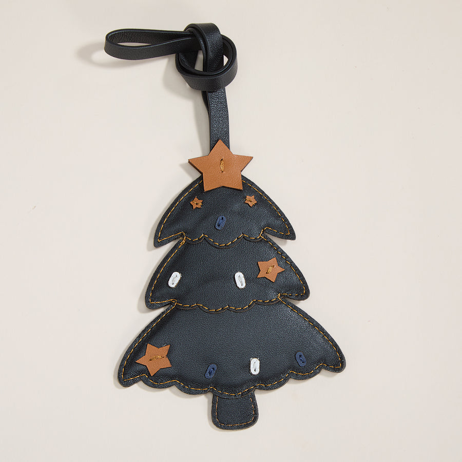 Starry Christmas Tree Leather Purse Charm (Preorder)