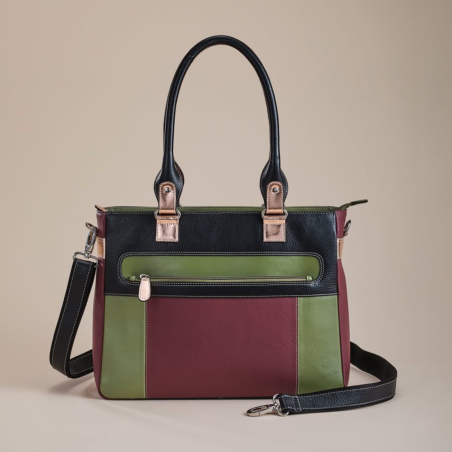 Colors Of Nashik Mixed Leather Tote