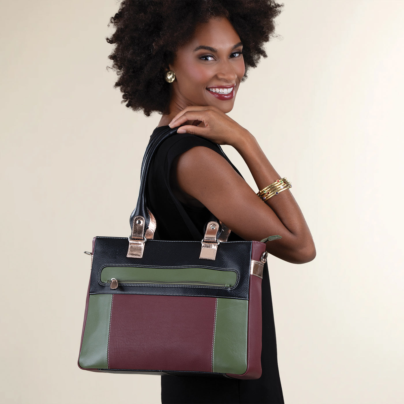 Colors Of Nashik Mixed Leather Tote