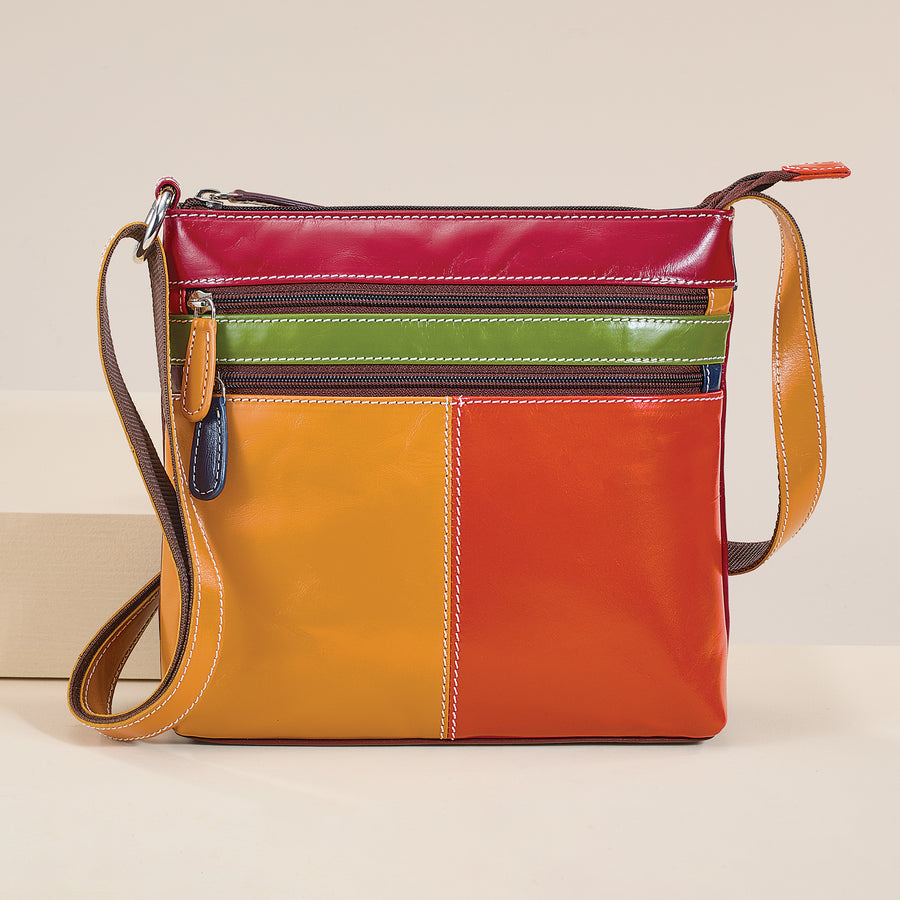 Colors Of Topaz Mixed Leather Crossbody
