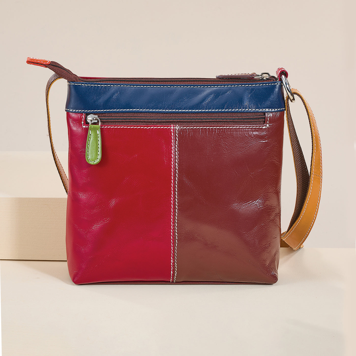 Colors Of Topaz Mixed Leather Crossbody