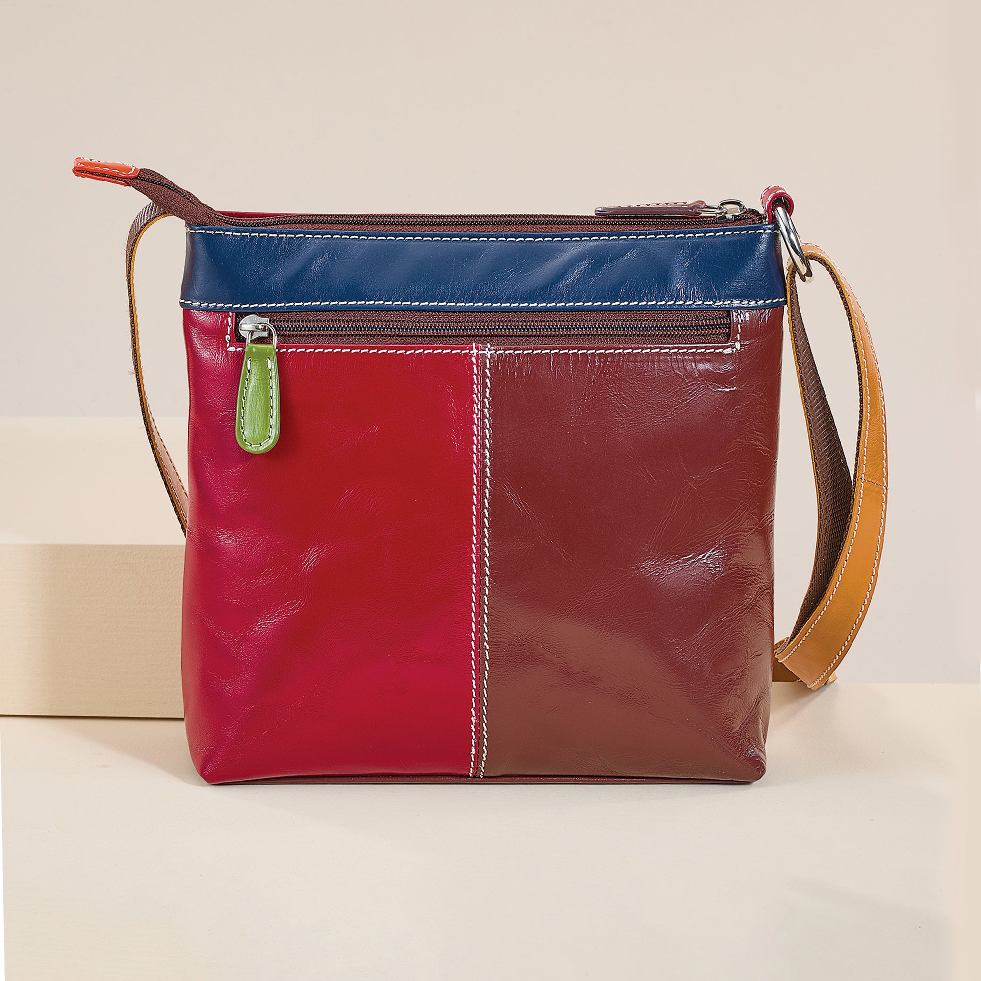 Colors Of Topaz Mixed Leather Crossbody