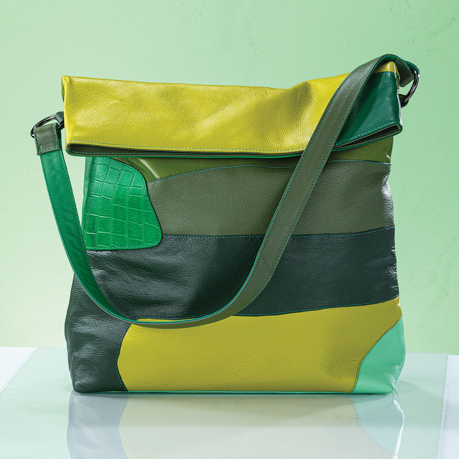 Green Tourmaline Leather Hobo Bag