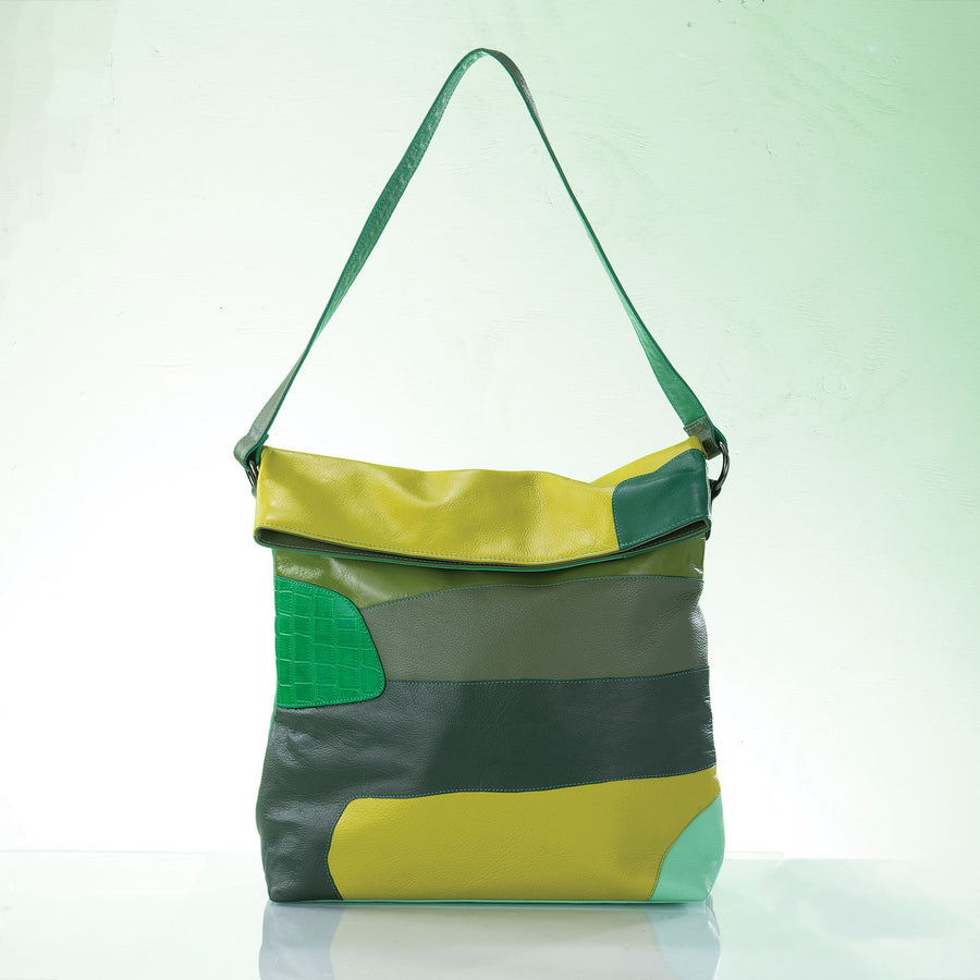 Green Tourmaline Leather Hobo Bag