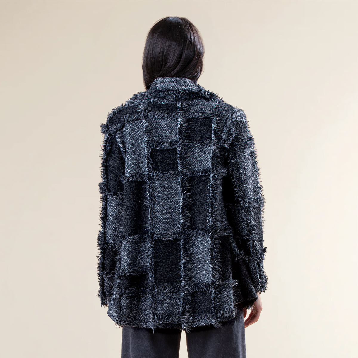 Stylish Squares Jacquard Jacket