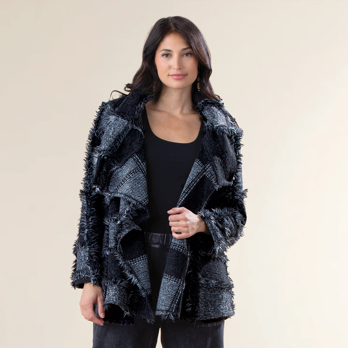 Stylish Squares Jacquard Jacket