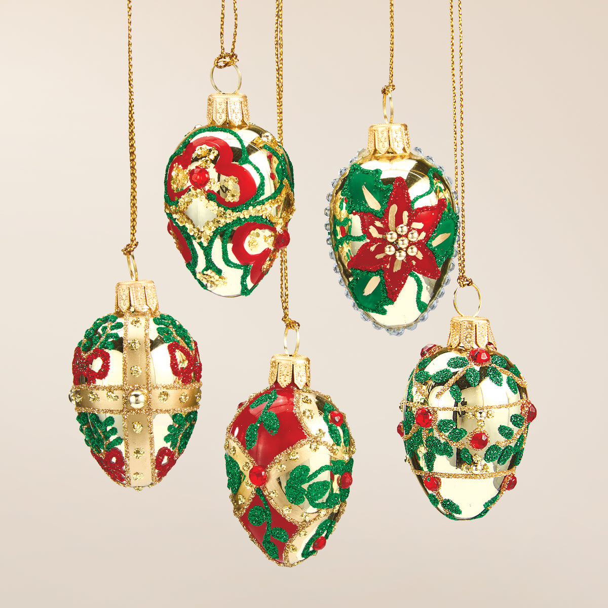 Holiday Hues Egg Ornaments, Set of 5