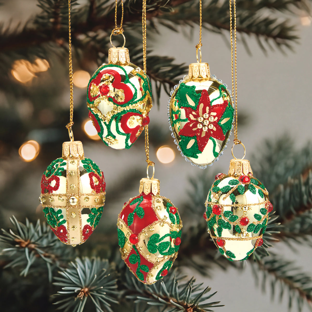 Holiday Hues Egg Ornaments, Set of 5