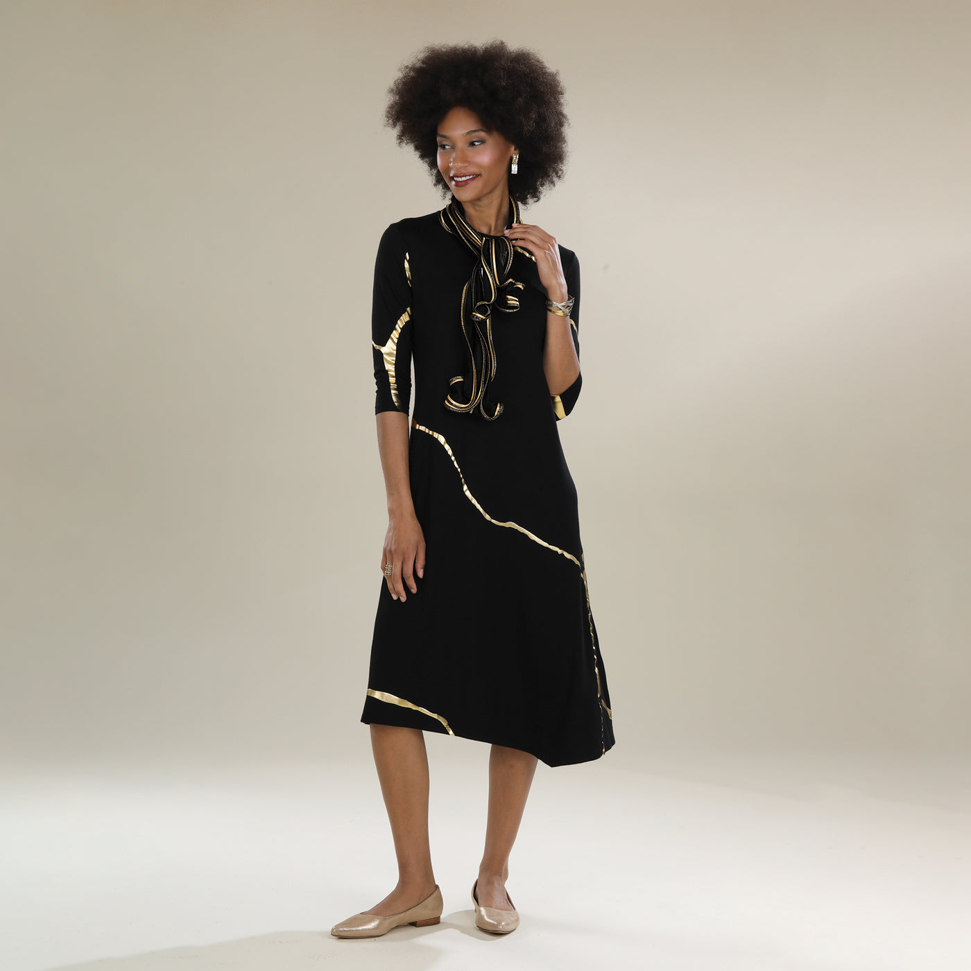 Kintsugi Inspired Black Dress