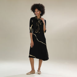 Kintsugi Inspired Black Dress | Uno Alla Volta