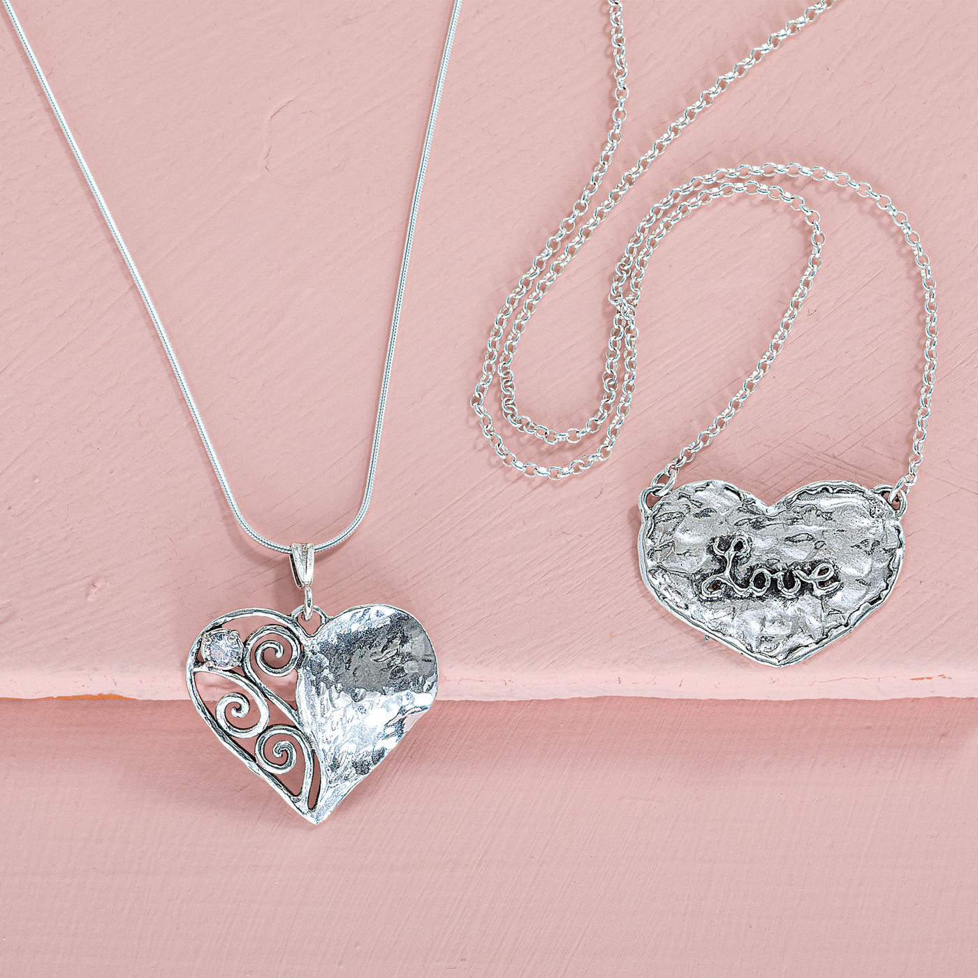 Sterling Silver Swirl Heart Pendant Necklace (Preorder)