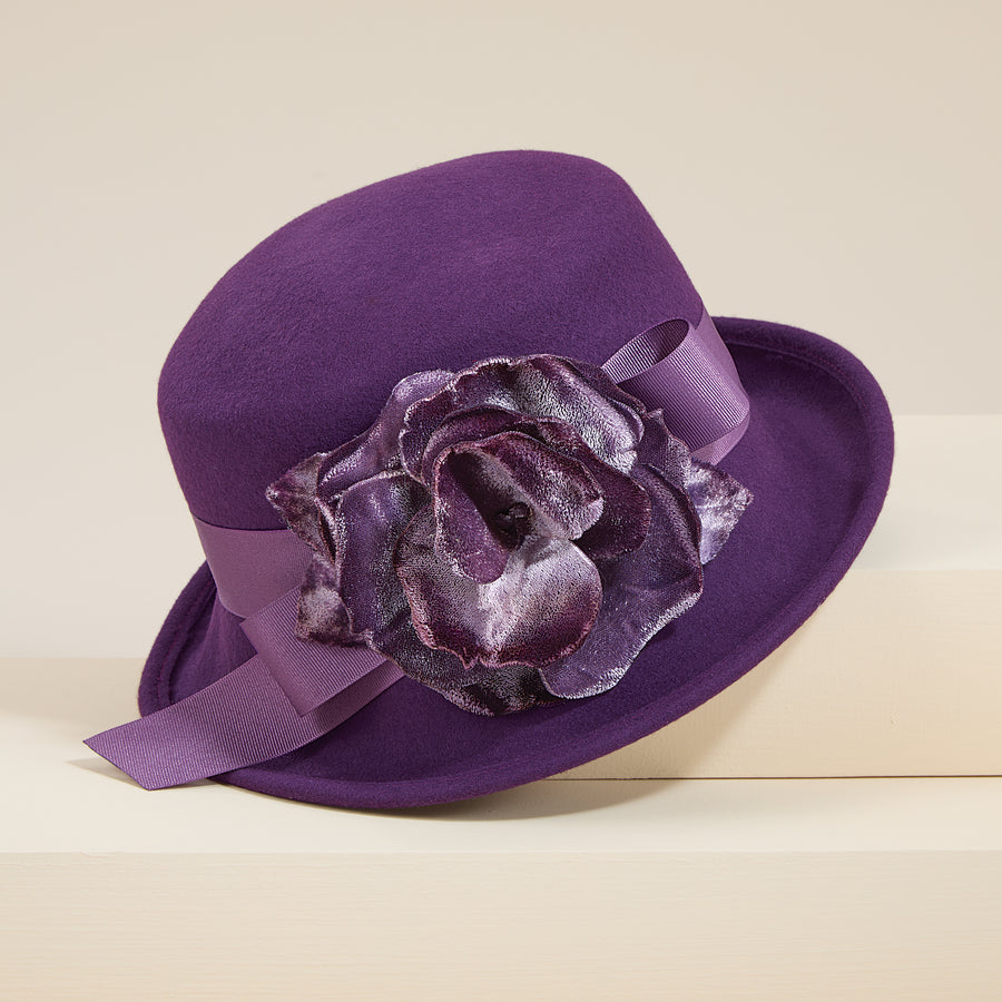 Persephone Purple Wool Cloche
