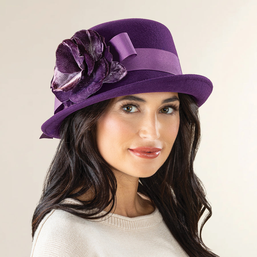 Persephone Purple Wool Cloche