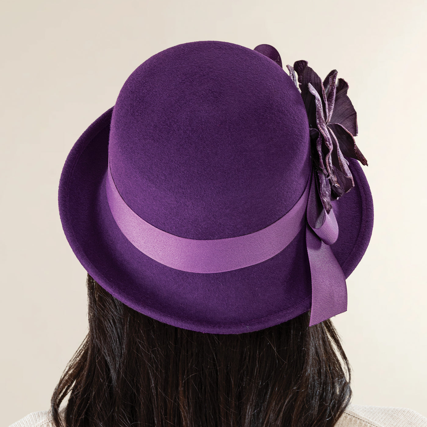 Persephone Purple Wool Cloche