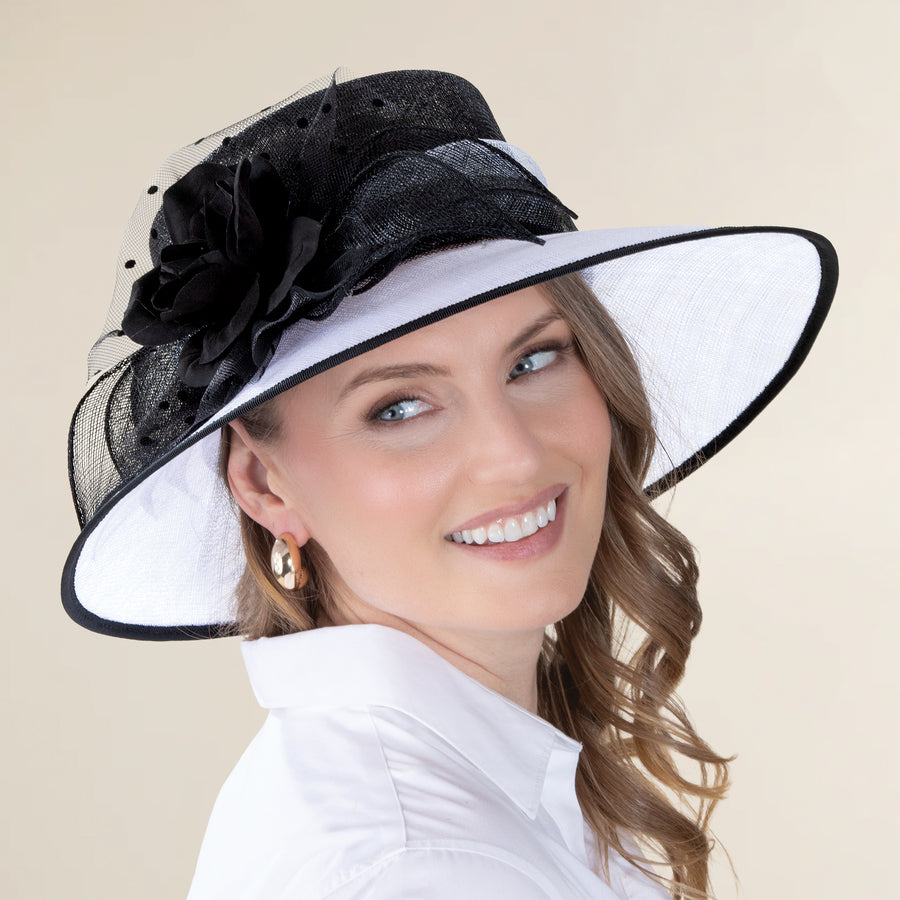 Amy Rose Two-Tone Straw Derby Hat