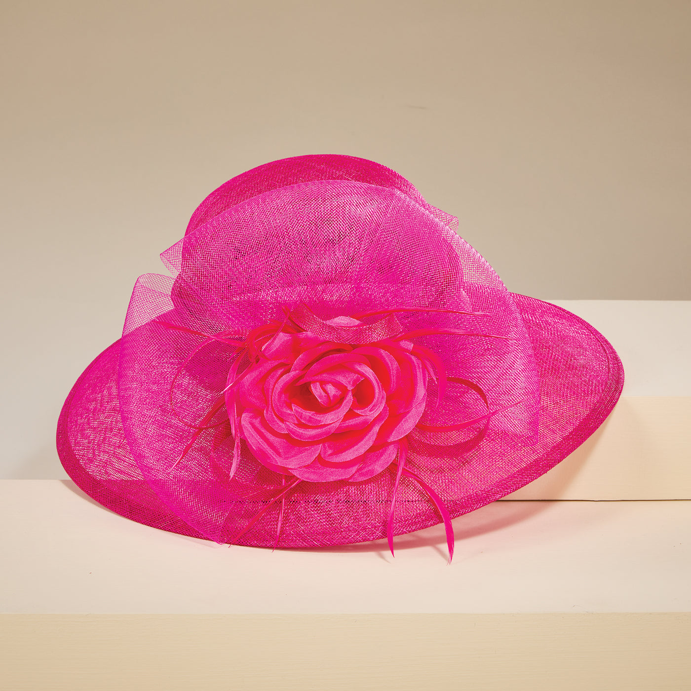 Amy Rose Pink Straw Derby Hat