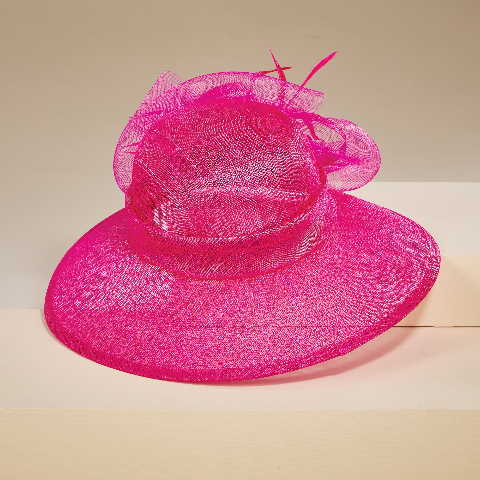 Amy Rose Pink Straw Derby Hat