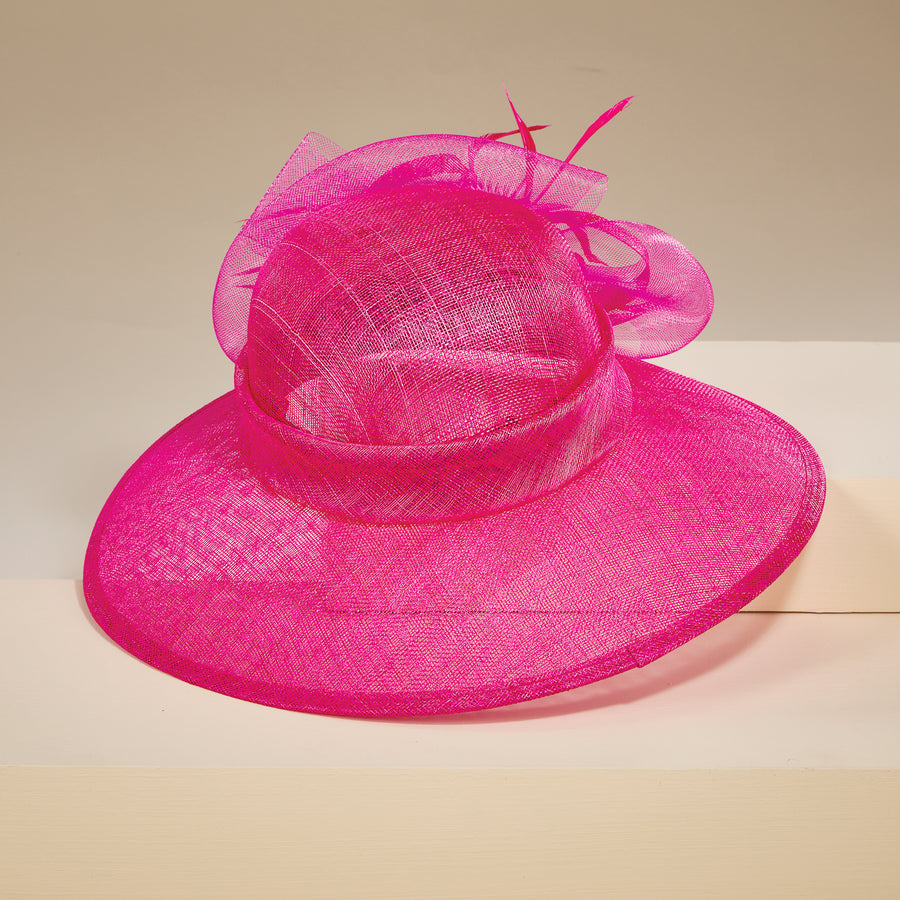 Amy Rose Pink Straw Derby Hat