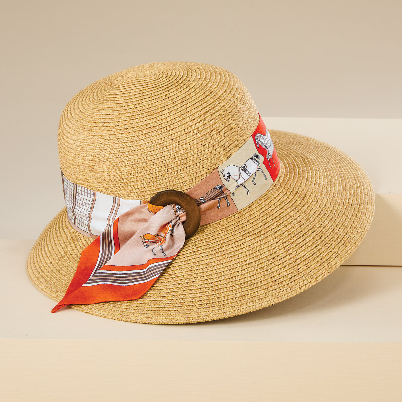 Temple Equestrian Natural Straw Sun Hat