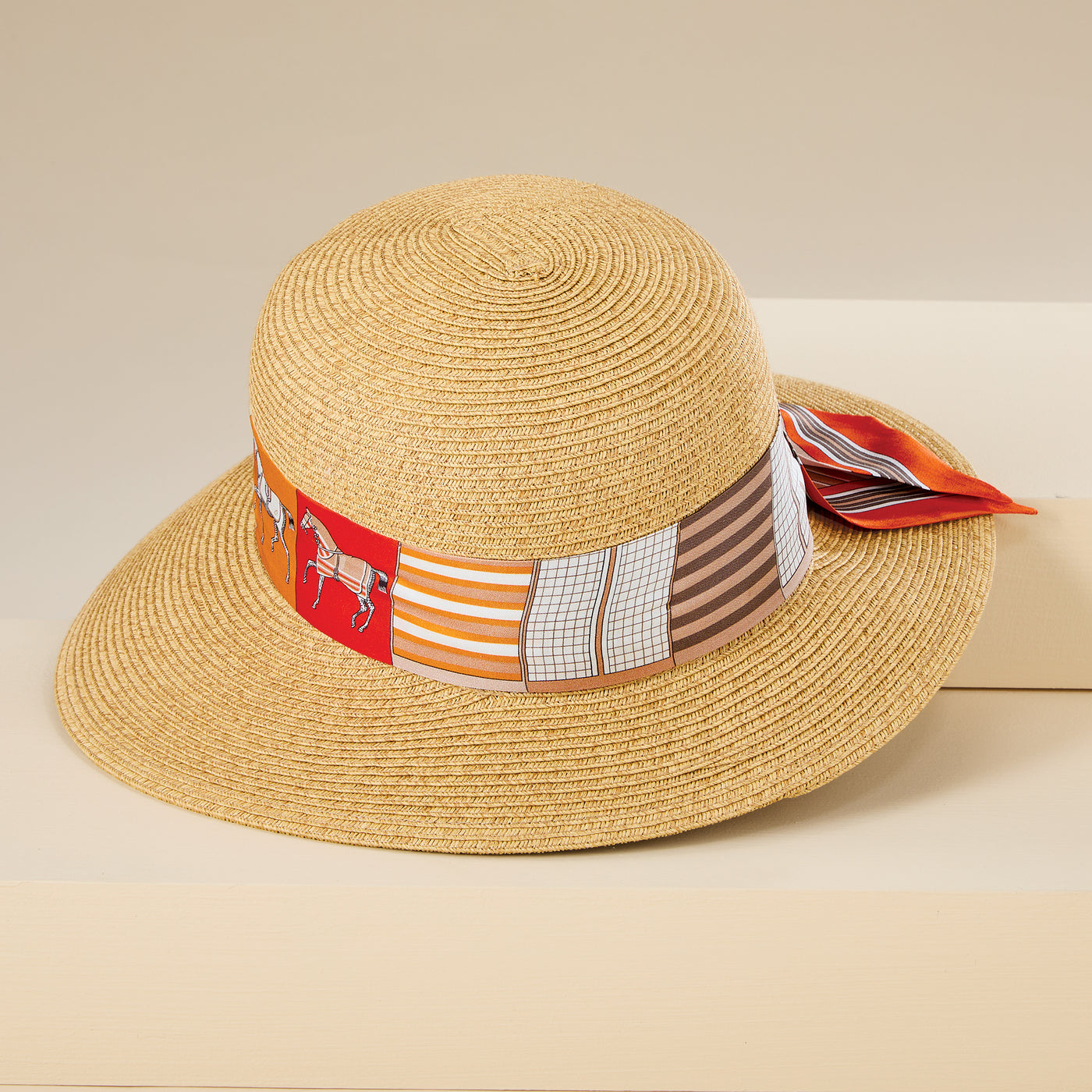 Temple Equestrian Natural Straw Sun Hat