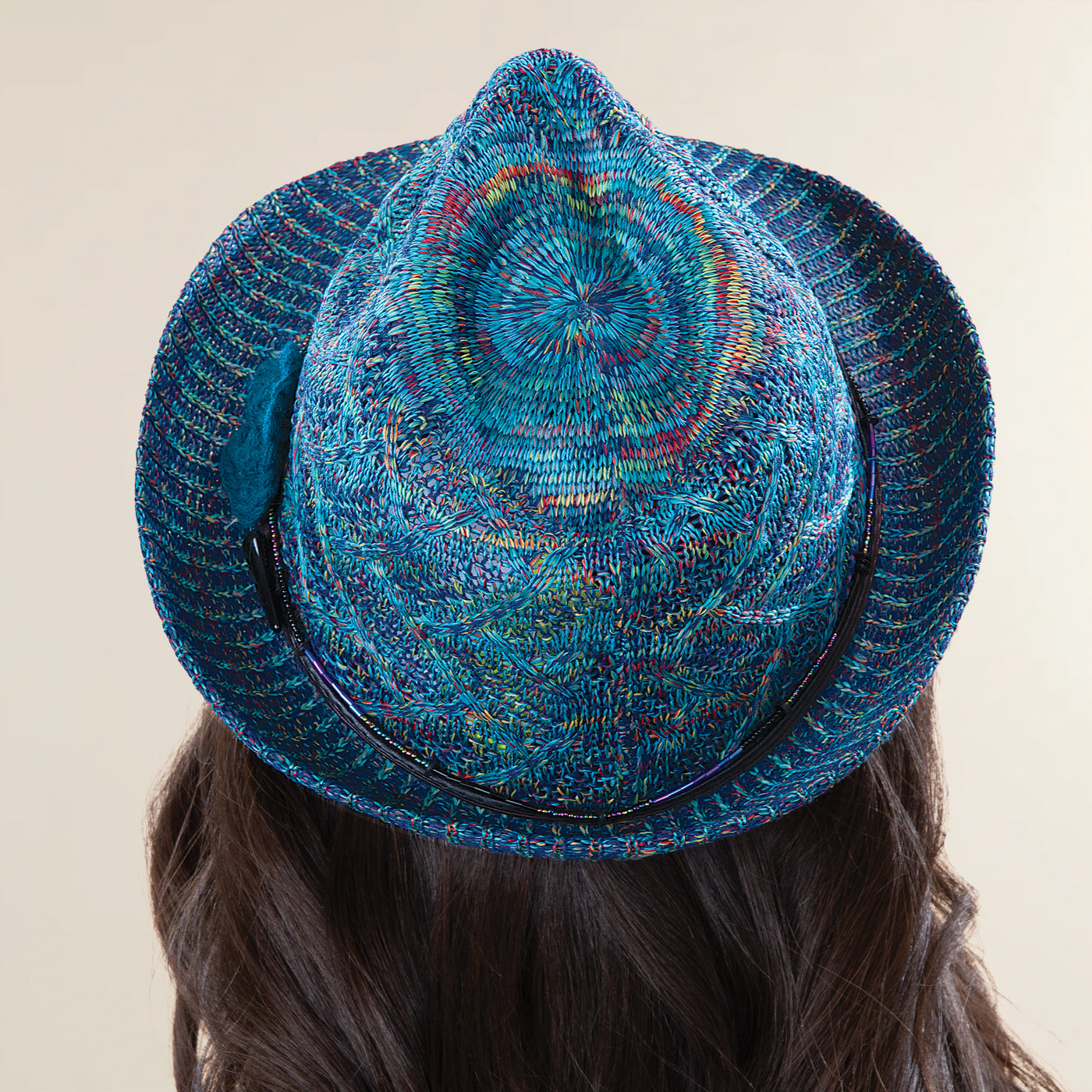 Christine Jewel-Toned Knit Floral Fedora
