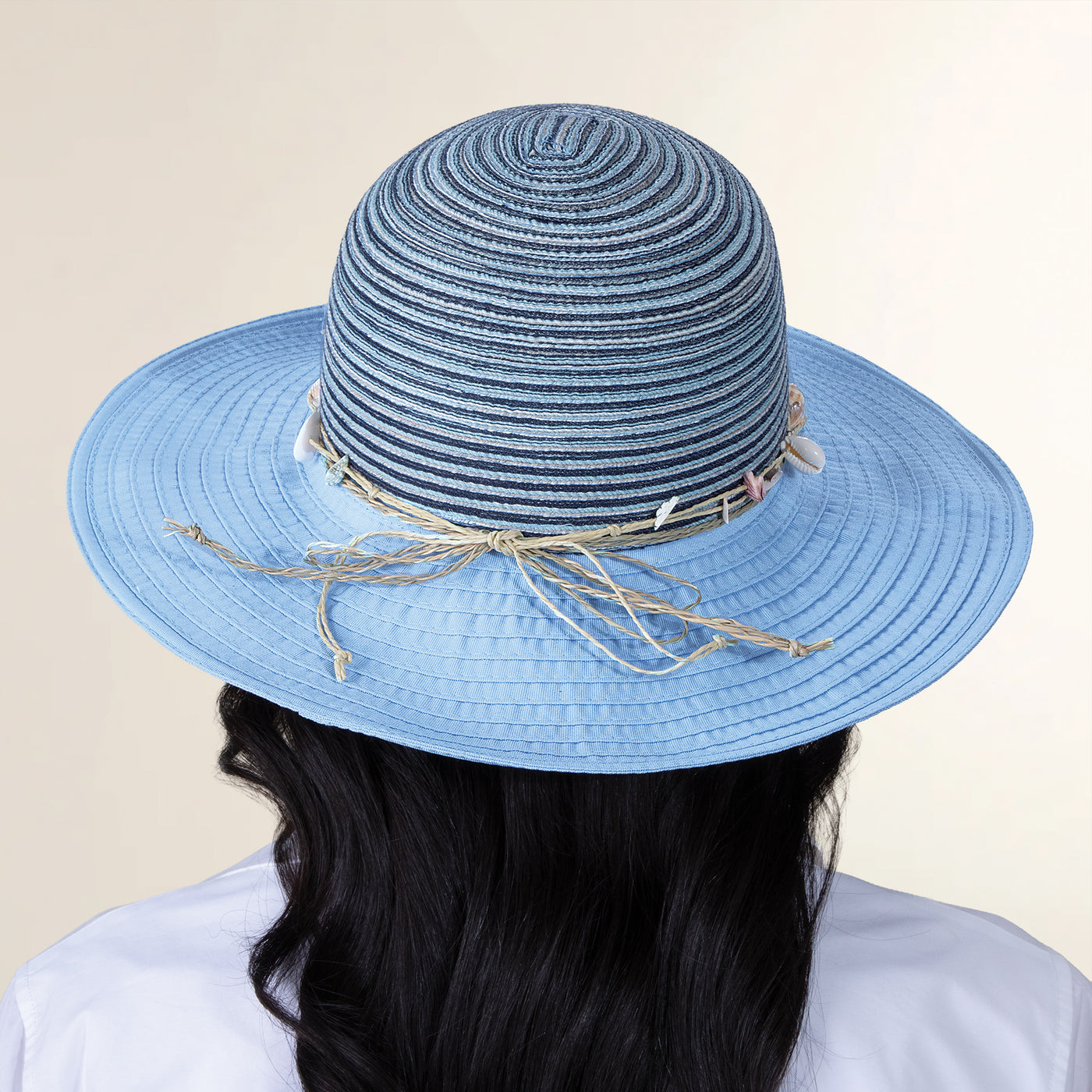 Anna Seashells Mixed Fabric Sun Hat (Preorder)