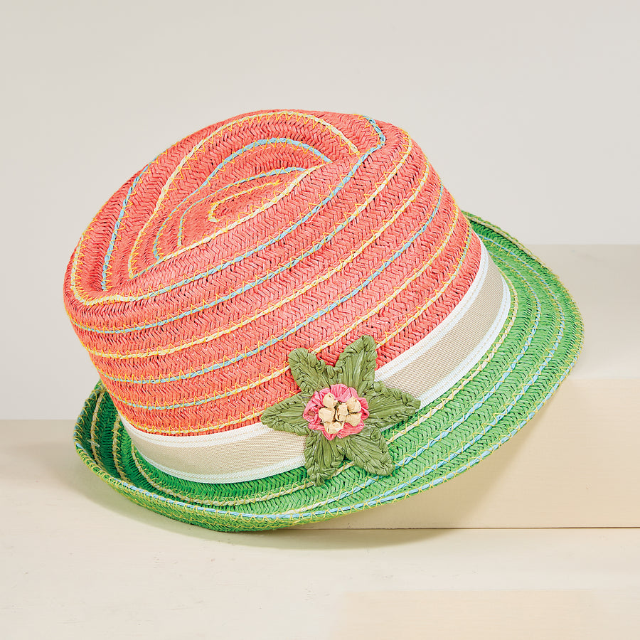 Shannon Straw Star Flower Fedora