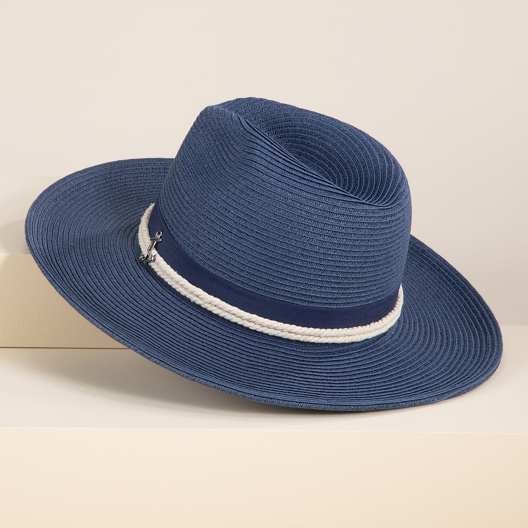 Courtney Anchor & Sand Dollar Nautical Straw Fedora