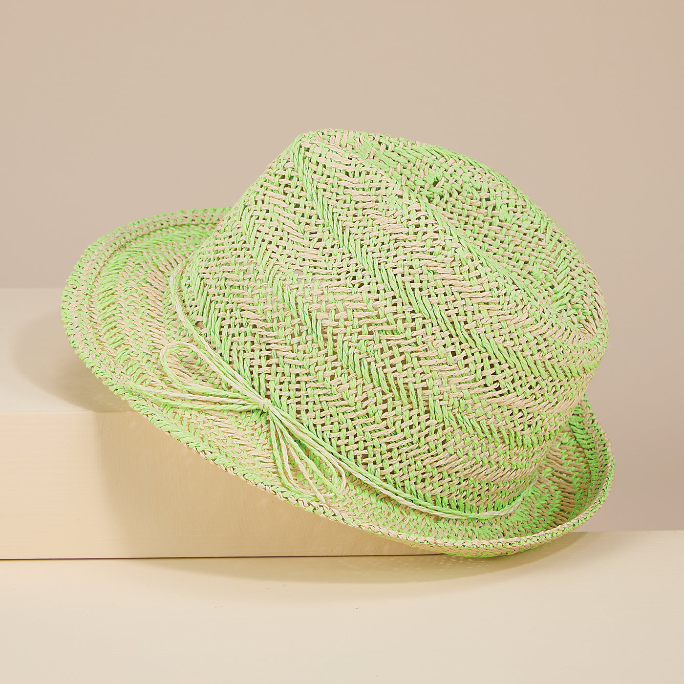 Laurel Woven Lime Straw Fedora