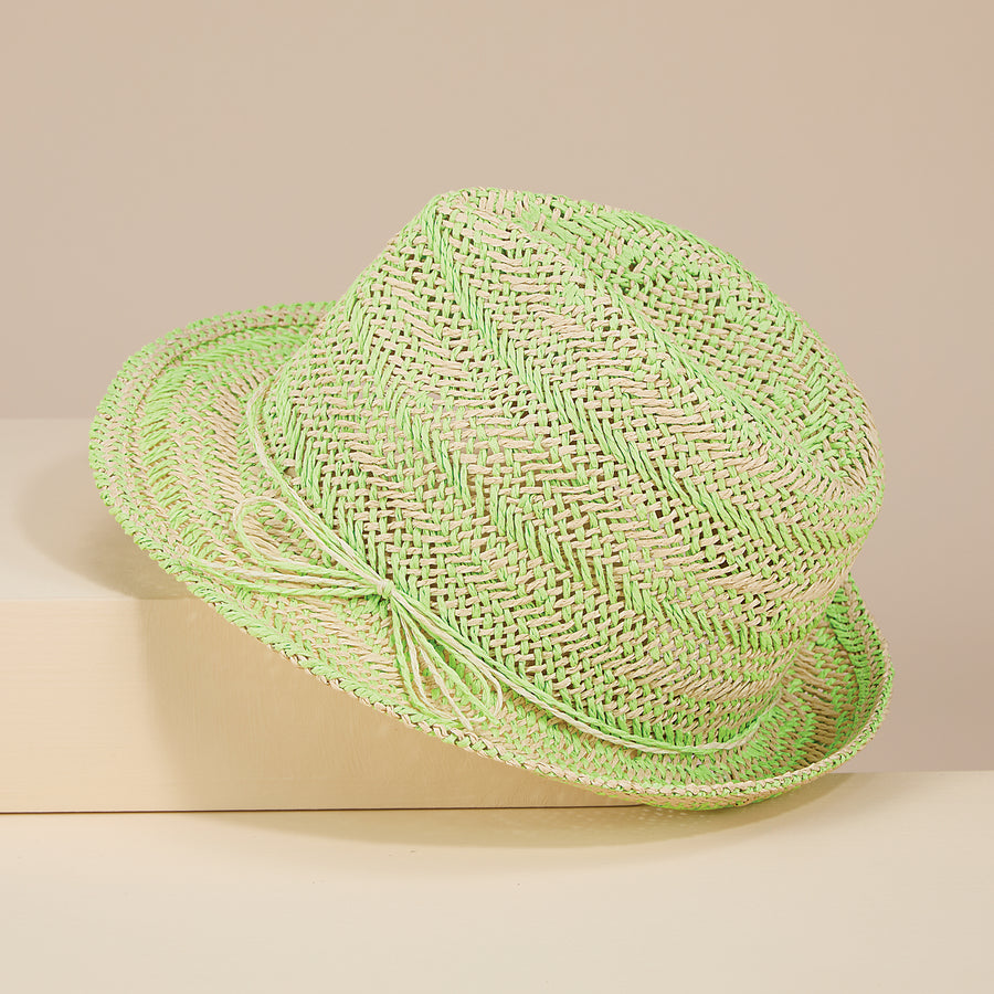 Laurel Woven Lime Straw Fedora