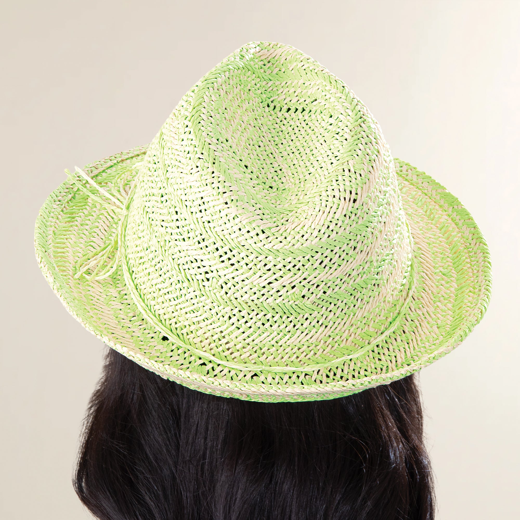 Laurel Woven Lime Straw Fedora