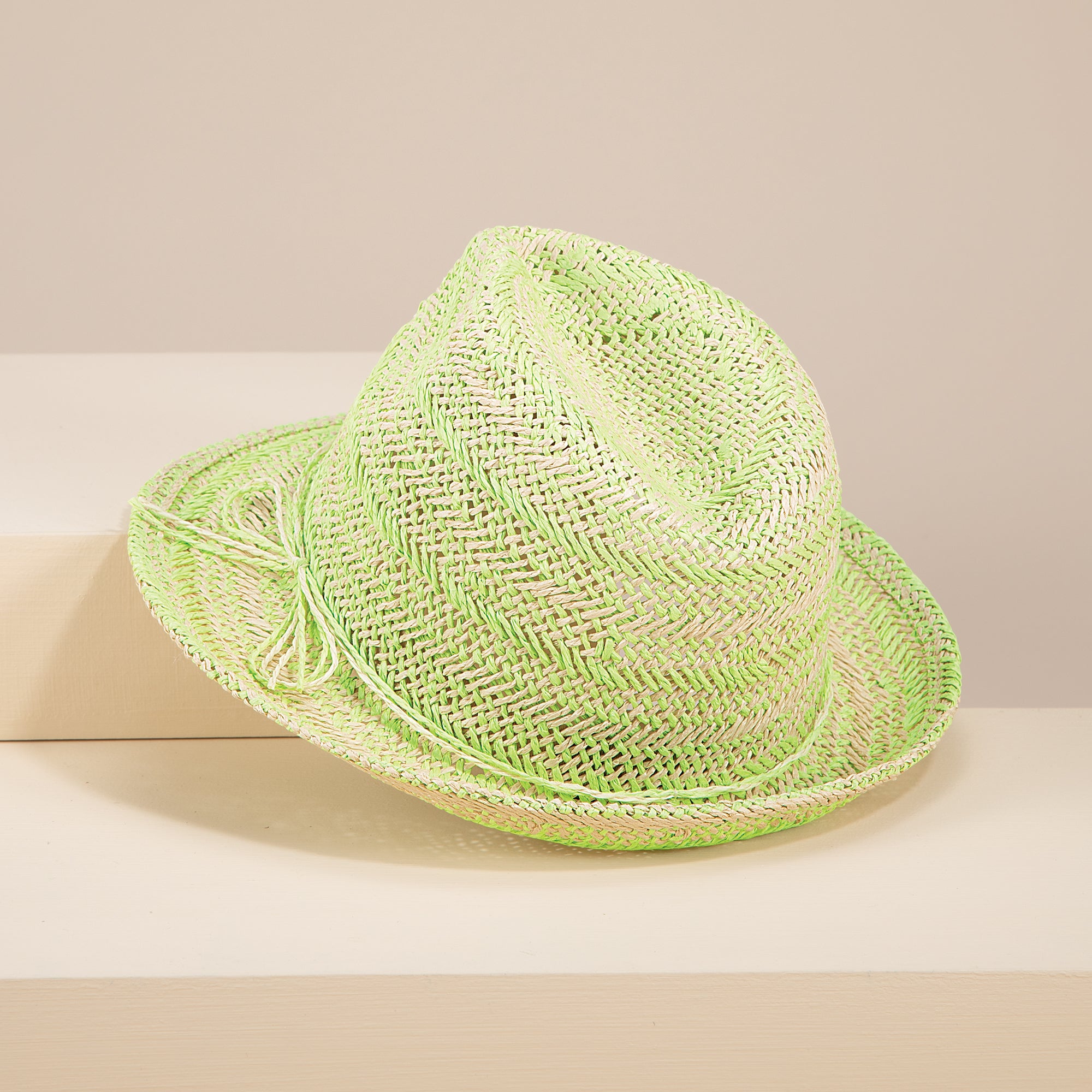 Laurel Woven Lime Straw Fedora