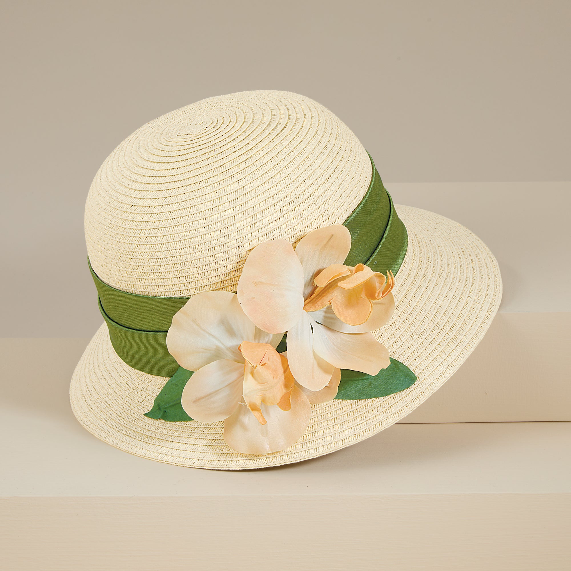 Sally Natural Straw Orchid Cloche