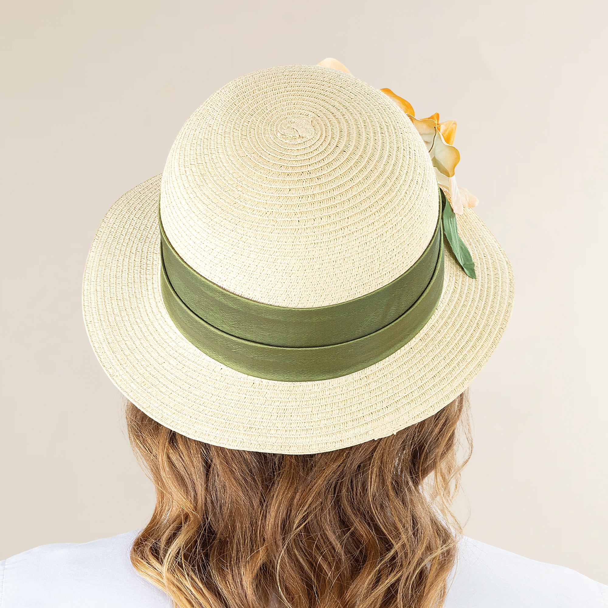 Sally Natural Straw Orchid Cloche