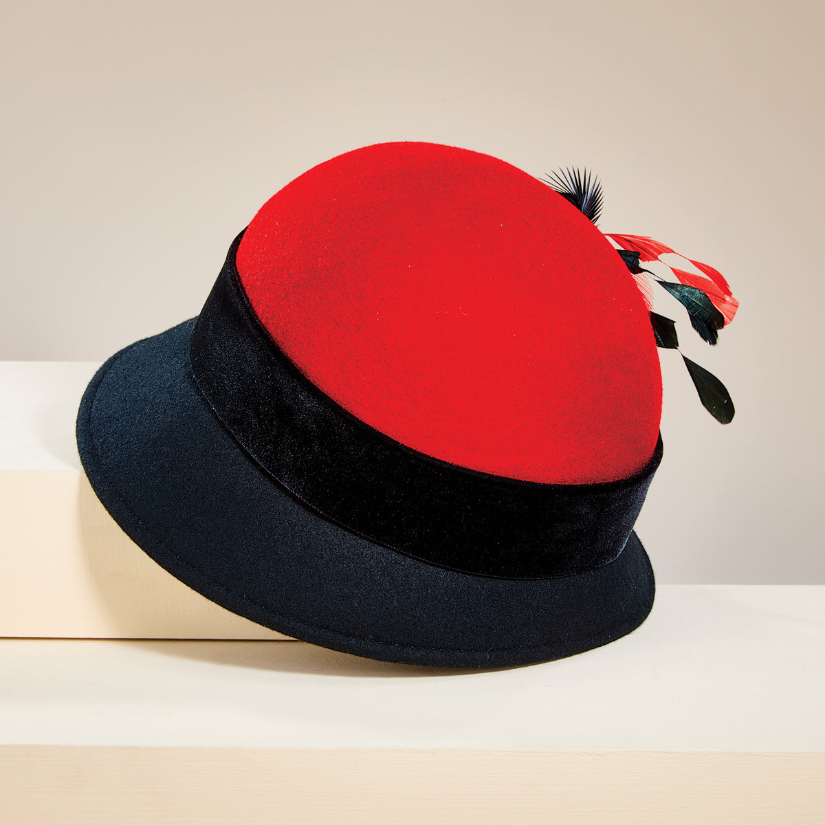 Cora Two-Toned Floral Beaded Cloche (Preorder)