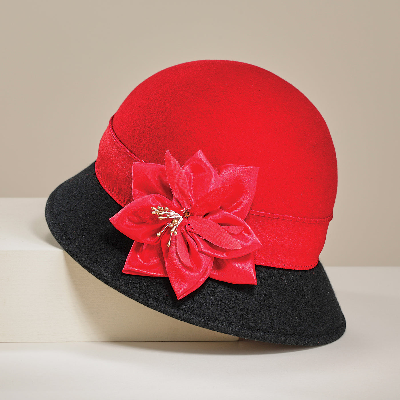 Bailey Two-Toned Poinsettia Cloche
