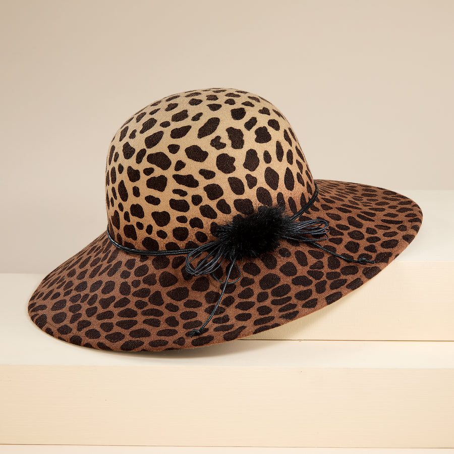 Molly Leopard Print Lampshade Hat (Preorder)